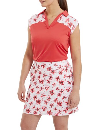 FootJoy Floral Print Knit Skort - White - S
