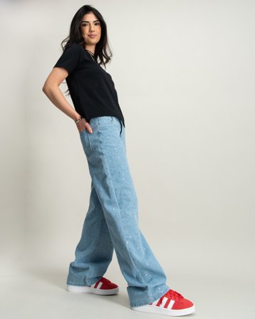 LMTD NLFSYZZA DNM LW WIDE PANT Blå Jeans Tjej - Kids Brand Store