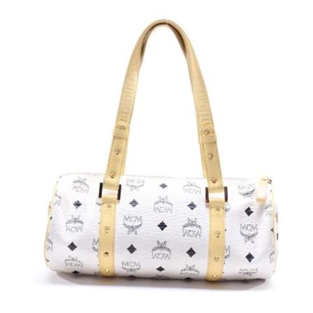 MCM Pre-owned, Pre-owned Leather handbags Wit, Dames, Maat:ONE Size