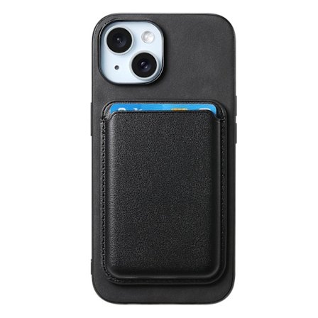 Etui til iPhone 14 sort kortholder magnetisk læder