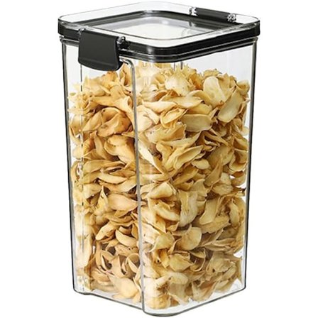 1 st lufttät matförvaringsbehållare plast genomskinliga köksförvaringsburkar skafferiorganisatörer behållare med lock för flingor mjöl socker nötter 