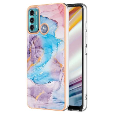 Marble Motorola Moto G40 Fusion / Moto G60 Suojakotelo - Milky Way Marble Blue