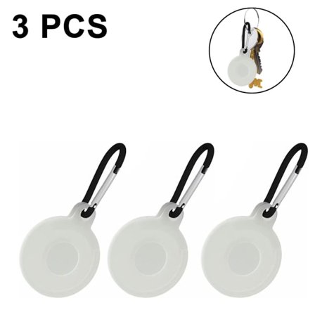 IC Läder Air Tag-hållare för Apple AirTags Tracker Pack om 3 Transparent