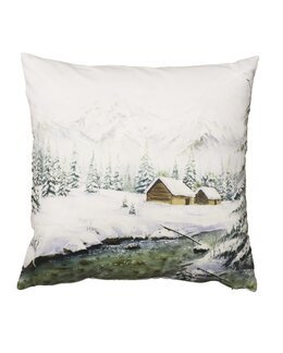 Putetrekk fløyel Vinterby 1-pk Hvit