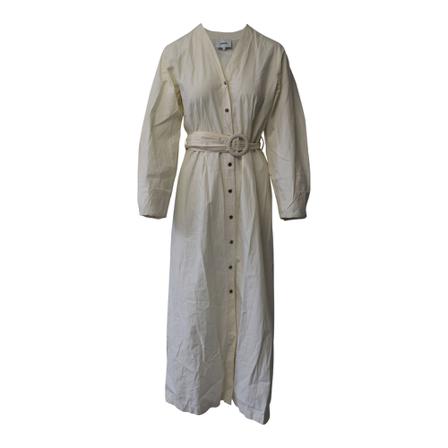 Nanushka, Femme Maxi Dress with Belt Wit, Dames, Maat:L,Katoen
