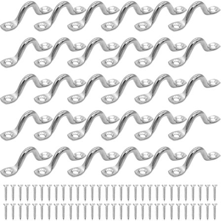 30 stk. spateløjer i rustfrit stål, monteringskroge 5 mm øjeplade rustfrit stål 304 øje skrues fast med 60 skruer til kajak, kanoriggning