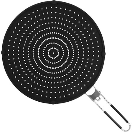 Silikoninen roiskesuoja, 32 cm roiskesuoja paistinpannuille, roiskesuoja kokoontaitettavalla kahvalla