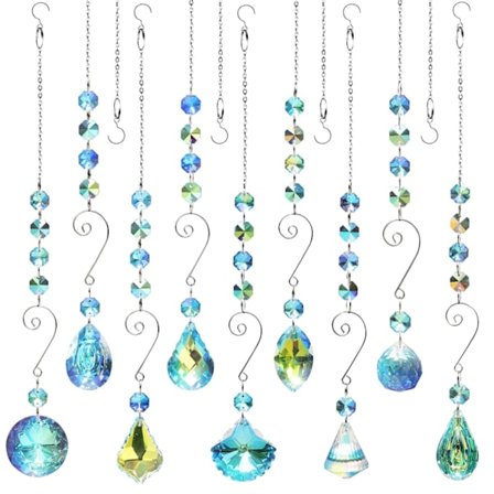 Solfangere Indendørs Vindue Solfangere Krystaller Perler med Kæde Regnbuer Prismer Kugler Vedhæng Farverige Hængende Krystaller Ornamenter til Vindue