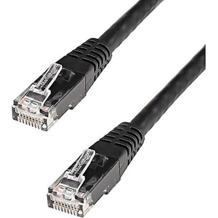 25ft Cat6 Ethernet-kabel - Svart Cat 6 Gigabit Ethernet-kabel -650mhz 100w Poe Rj45 Utp støpt nettverks-/patchkabel med strekkavlastning/f