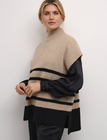 Cream Crstari Knit Slipover - Beige - L/XL