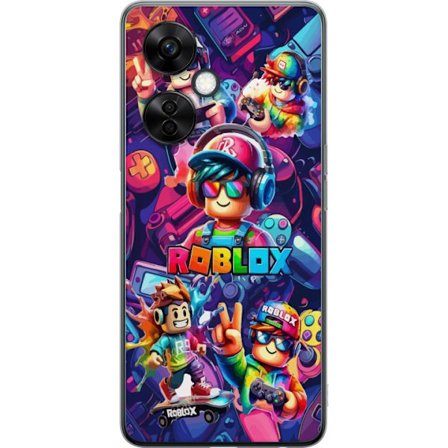 Kompatibelt Mobildeksel til OnePlus Nord CE 3 Lite Fargerik Roblox spillillustrasjon med flere figurer, skateboard og neonfarger i et livlig spillmilj