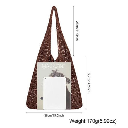 Skuldertasker Hækletaske KAFFE