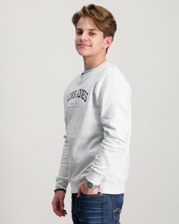 Jack & Jones JJECALEB VARSITY SWEAT CREW NCK NOOS JNR Vit Tröjor Kille - Kids Brand Store