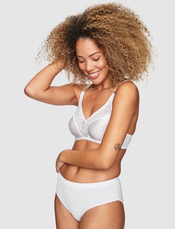 Abecita Glitter,Soft Bra White - White - A 70 - 75