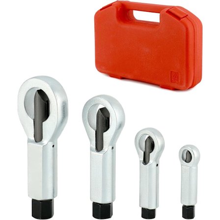 4 st Mutterspräckare Set med Förvaringsväska Mutterspräckare Kit för Borttagning av Skadade Muttrar 9-12 mm 12-16 mm 16-22 mm 22-27 mm