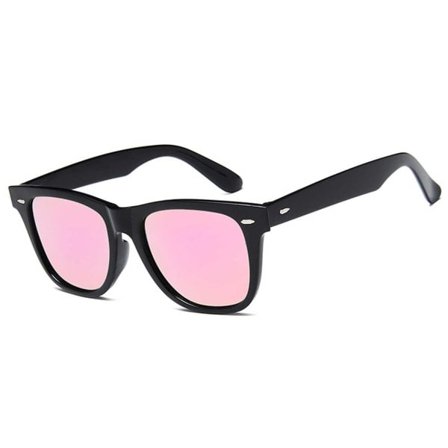 Sort Wayfarer Solbriller Pink Spejlglas Sort