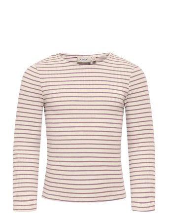 Kmgmaude Life Stripe Ls Top Jrs Noos Cream Kids Only