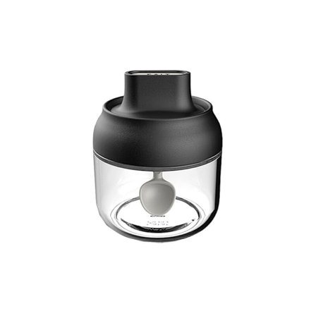 2 st Lufttäta Glas Kryddbehållare Kryddflaska Salt Peppar Kryddförvaringsflaska Kryddburkar Kruka med Sked - Svart