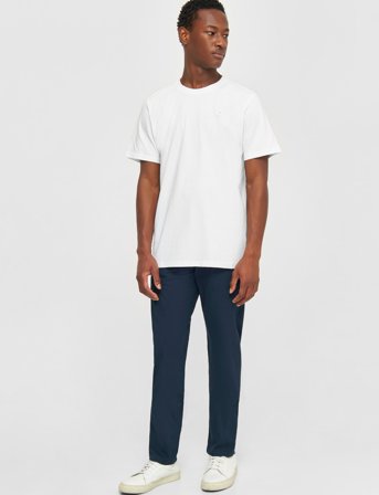 Knowledge Cotton Apparel Badge T-Shirt - White - L