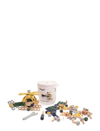 Wooden Construction Set In Bucket Patterned Magni Toys