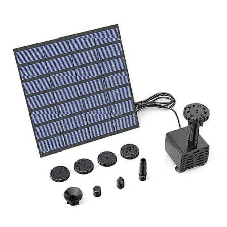 1,8W Flydende Solcelledrevet Havefontæne Udendørs Vandfontæne Pumpesæt med 6 Dyser til Fuglebad Have Dam