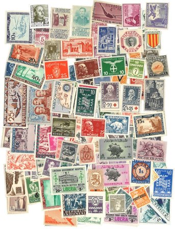 Frimærker fra årene 1925-1955 - 650 forskellige - Postfrisk