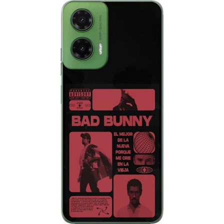 Kompatibel Mobilcover til Motorola Moto G35 Bad Bunny NFL-inspireret skjoldlogo med amerikansk fodbold og stjerner