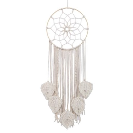 Boheme Drømmefanger, Håndlavet Macrame Vægophæng med Fjer-kvaster, Ideel til Teenagerpigeværelse, Børnehave eller Kollegieindretning