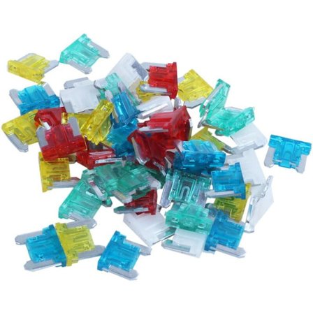 50 stk. Slim Low Profile Mini Blade Sikring ATT Bil Lastbil RV 10/15/20/25/30AMP Sæt