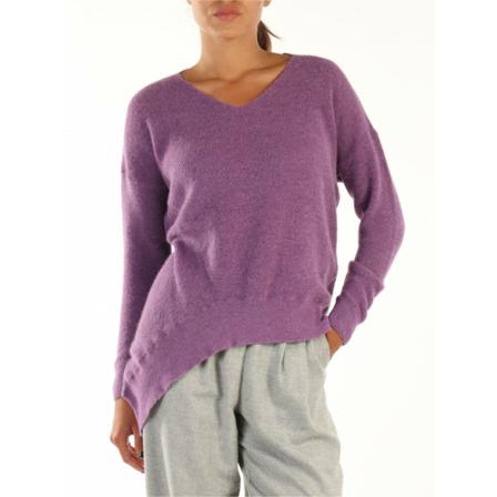 Manila Grace V-neck Strik Lilla, Dame Striktrøjer