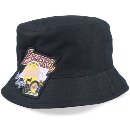 Mitchell & Ness - Los Angeles Lakers Logolap Hwc Black Bucket Bucket Black Hat - NBA @ Hatstore