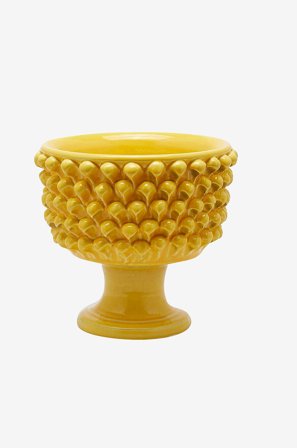 EDG - Vase Phoenix Pine Bowl H 24,5 cm - Gul - Skåle - Fra Homeroom