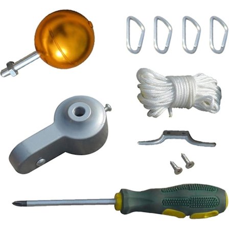 Flagstang Hardware Dele Reparationssæt, Nem Installation Metal Tilbehør Til Flagstang, Trisse Guld Kugle Klampe Klips Skruer Dekor 2 Tommer [dB}