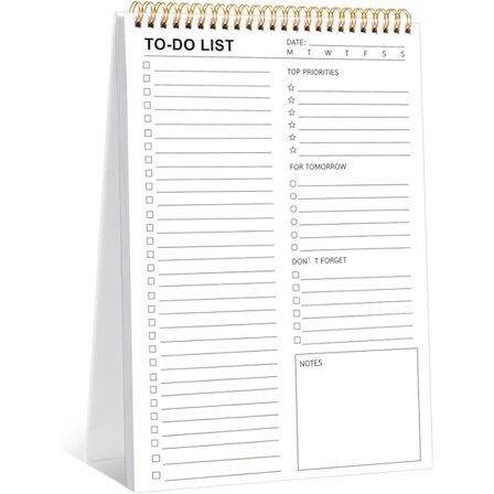 6,7" x 9,8" To-Do List Notisblokk - 120-siders udagert daglig planlegger med oppgavelister, hjemme-/kontor-/skoleorganisasjonsnotatbok