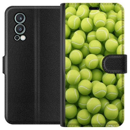 Kompatibel Tegnebogsetui til OnePlus OnePlus Nord 2 5G Mønster af grønne tennisbolde i høj detalje, sporty motiv med gentagende tekstur og stærke