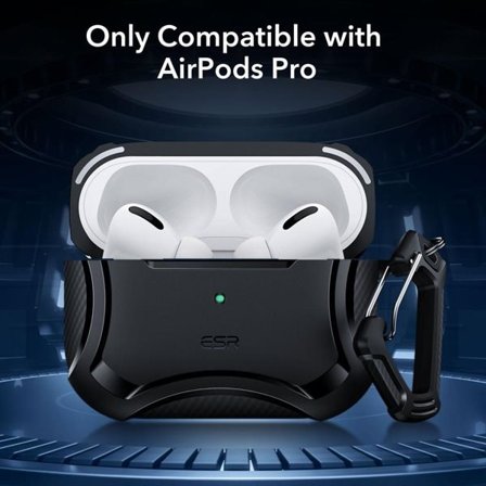 ESR Cyber Armor Halolock -kotelo MagSafe:lla Apple AirPods Pro 1/2:lle - musta