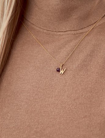 Design Letters Letter For Initial Necklace A-Z (18K Gold-Plated) - Gold - 10 MM