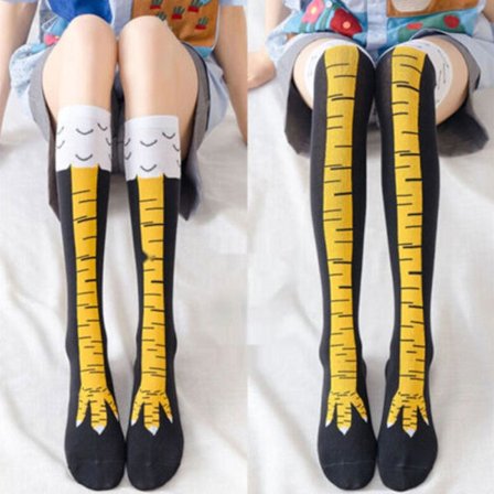 Chicken Socks Long Cartoon LegsFunny Stockings Feet Thigh Cotton Over Knees C29C
