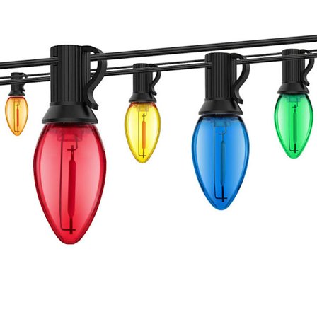 Vintage Flerfarvede Juletræslys til Indendørs Juledekoration [ZHE] C7-25Lights,AT