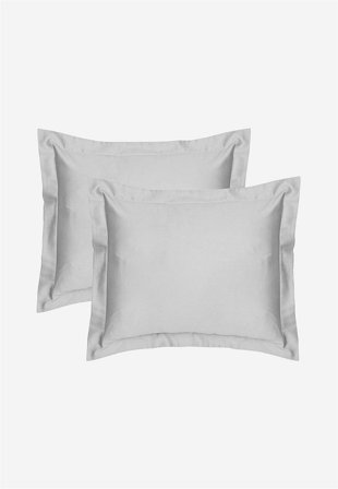 Cellbes of Sweden - Putetrekk i sateng med vinge 50x60 cm Økologisk bomull 2-pack i lys grå i størrelse