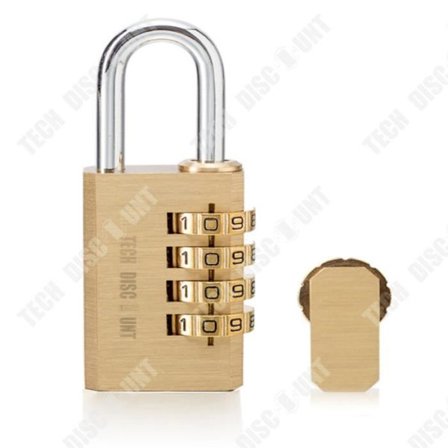 TD 4-bitars massiv mässing Rostbeständigt kombinationshänglås Liten bagagevagn Ryggsäckskombinationshänglås