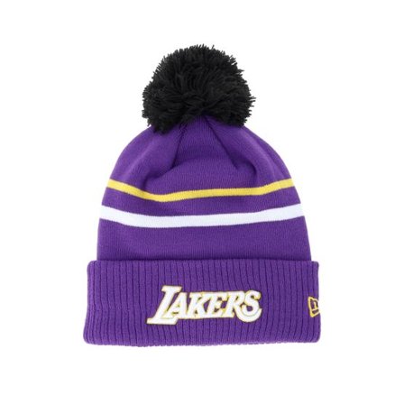 New Era - NBA Lila pom Beanie - Los Angeles Lakers NBA Statement Knit Purple Pom @ Hatstore