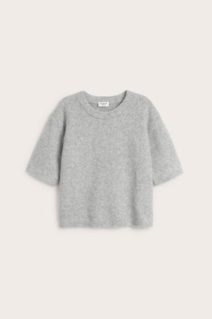 Kappahl | Stickad t-shirt | Ljusgrå