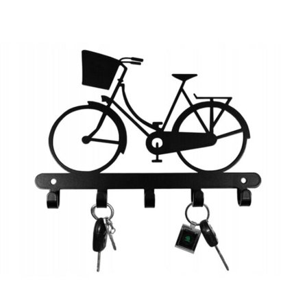 Seinänaulakko vaatteille ja avaimille Polkupyörä