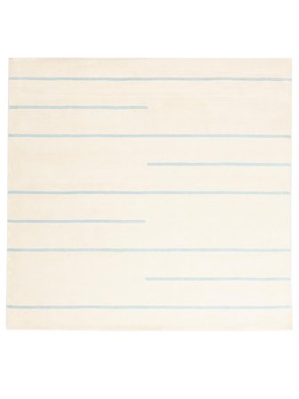 Handloom Pattern Vloerkleed Modern Vierkant Beige/Groen (Wol, )