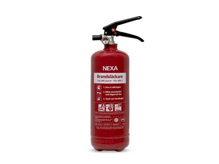 NEXA Brandsläckare pulver 2kg röd 13A 89B C - Lyreco - Skyddsutrustning - Brandsäkerhet - Brandsläckare