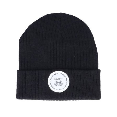 Appertiff - Svart cuff Beanie - Recycled Sprout Black Cuff @ Hatstore