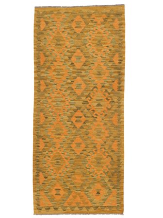 Kelim Afghan Old Style Vloerkleed Oosters Tapijtloper Bruin/Oranje (Wol, Afghanistan)