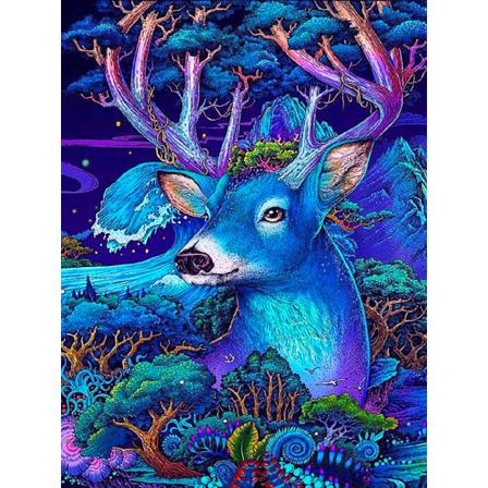 (30x40cm) Hjorte Skov Dyr Diamant Maleri Fuld Bor Rhi