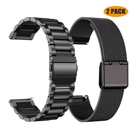 22 mm 20 mm metalurrem til Garmin Vivoactive 3 4 5 Forerunner 245 645 158 55 165 745 965 255 256 armbånd Venu 3 2 SQ2Music S-Black-K-Black